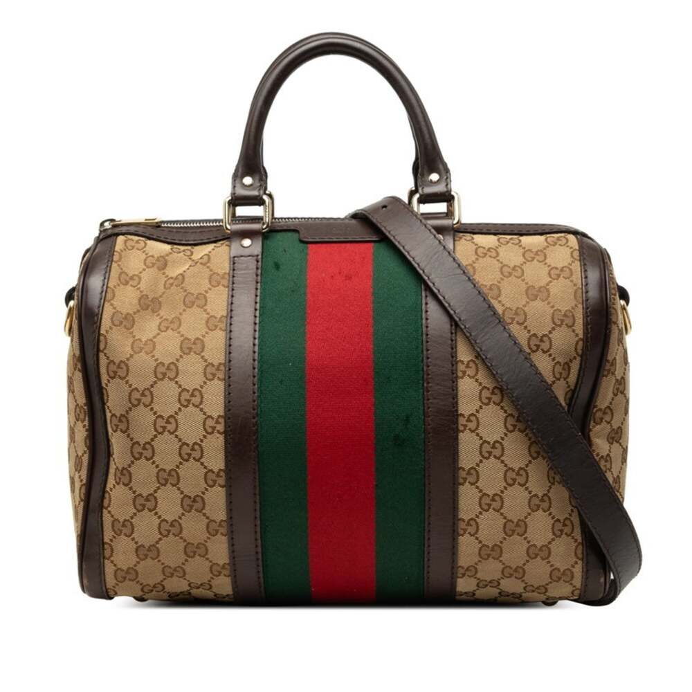 Gucci Vintage Web Boston Bag Gg Canvas #316436G10B